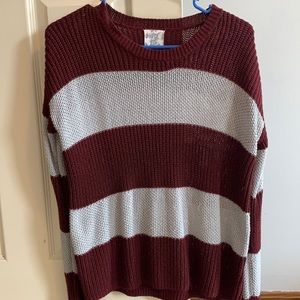 Gray and Red stripped sweater!!